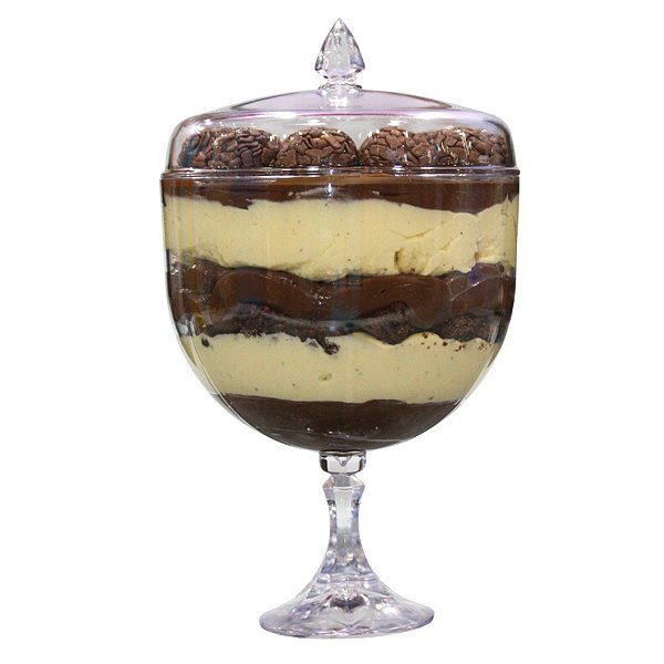 Taça Americana Doce Acrílico Safira Tampa 1,250ml Sobremesa