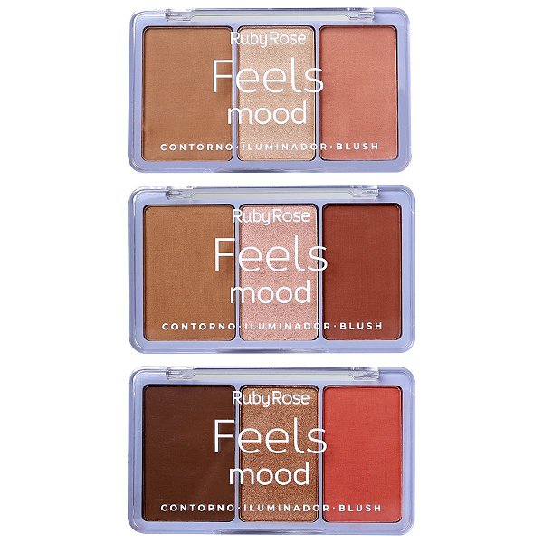 Paleta Trio De Contorno Iluminador Blush Feels Mood Hb7526