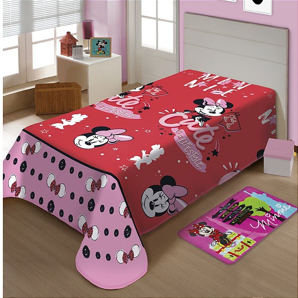 Manta  Fun Minnie Mouse Licenciado Jolitex 1,50x2,00m