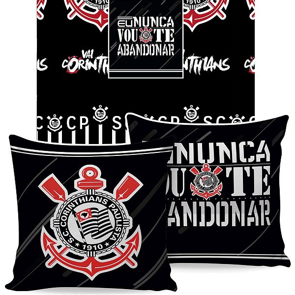 Manta Que Vira Almofada Licenciado Jolitex Corinthians 45x45cm