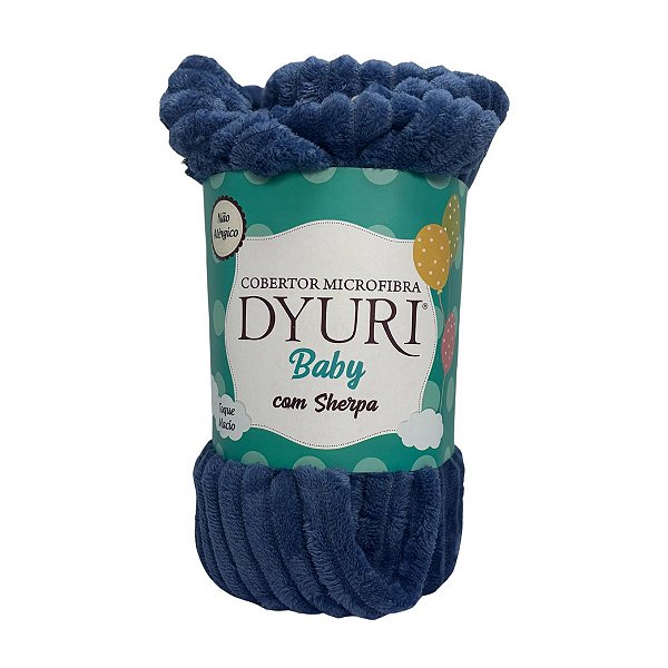 Cobertor Jolitex Dyuri Bebê Baby Com Sherpa 0,90x1,10m Azul