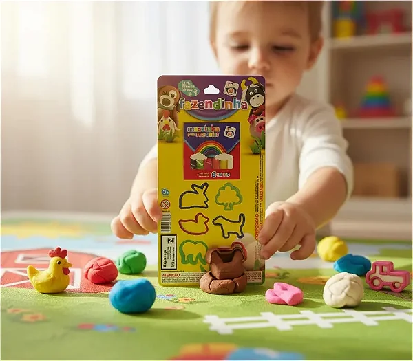 Brinquedo Massinha Para Modelar Infantil Fazendinha Pica Pau Brinquedos