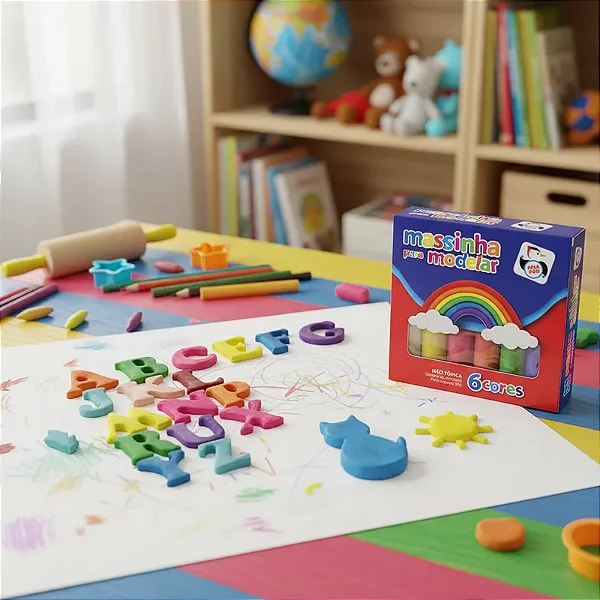 Brinquedo Massinha Para Modelar Infantil Letras Pica Pau Brinquedos