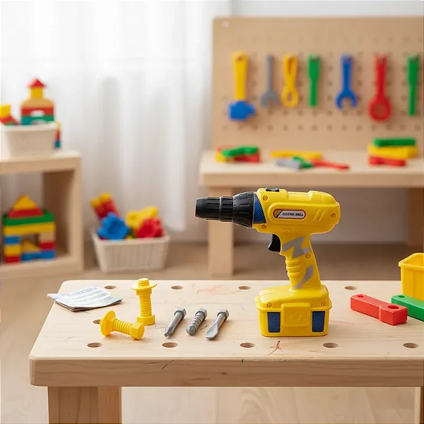 Kit Infantil Ferramentas Parafusadeira E Furadeira A Pilha