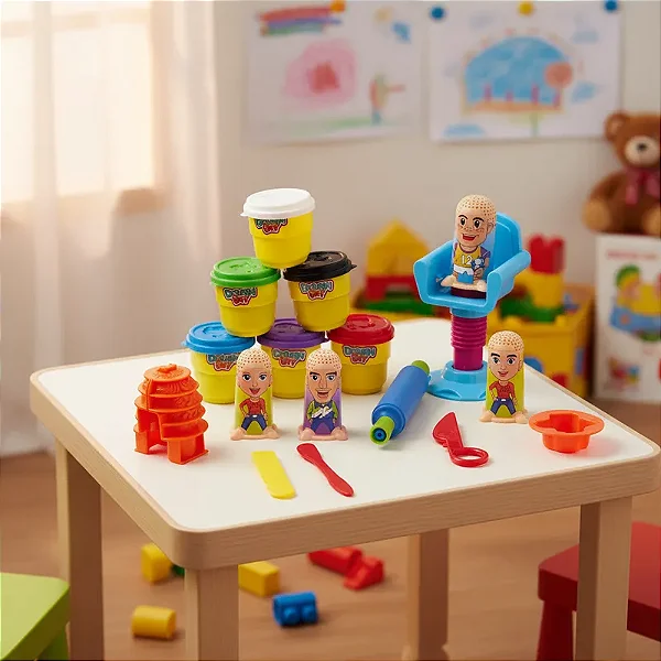 Massinha De Modelar Cabelereiro Mágico Com 6 Potes Pica Pau