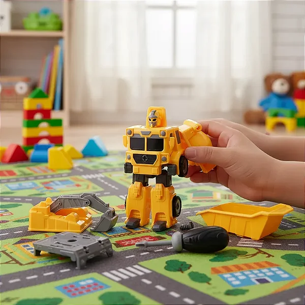 Boneco Multibot Truck Transform 2em1 Robô E Caminhão Amarelo