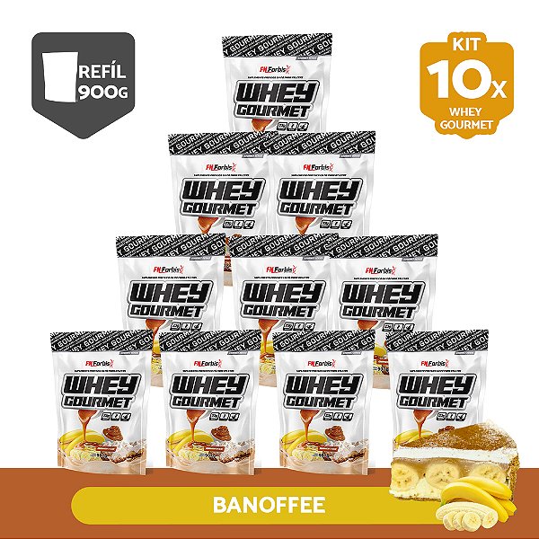 Kit 10X Whey Protein Gourmet 907g Refil - FN Forbis Nutrition