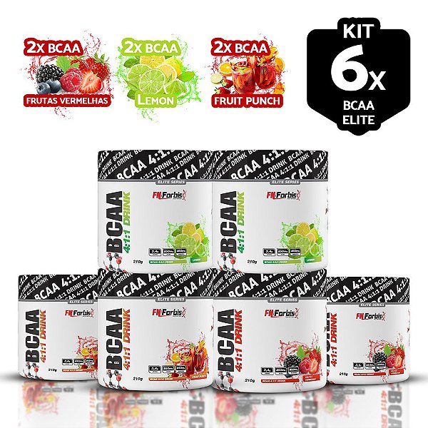 Kit 6X BCAA Elite Series 4.1.1 Drink 210g - FN Forbis Nutrition