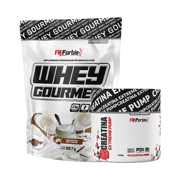 Kit Whey Protein Gourmet Refil 907g + Creatina Extreme Pump Elite Series 150g - FN Forbis Nutrition