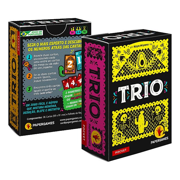 Trio Jogo de Cartas Papergames Boardgames Cardgames