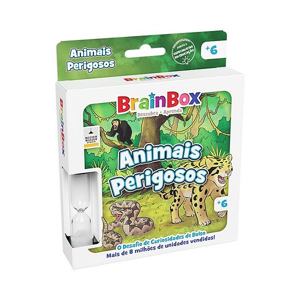 Jogo de Cartas Educativo BrainBox Pocket: Animais Perigosos