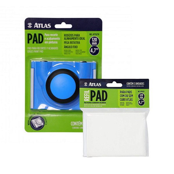 Kit PAD P/ Recorte e Acabamento 120mm 4,7" com 2 Refis Atlas