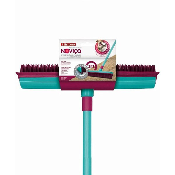 Vassoura Emborrachada 2 em 1 Multiuso Noviça -  Pet Friendly