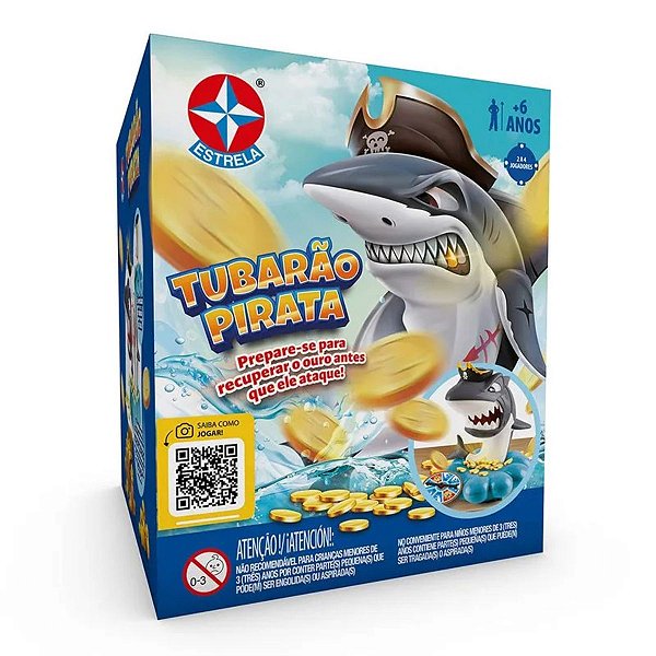 Jogo Tubarão Pirata com Roleta e Moedas - Infantil Estrela