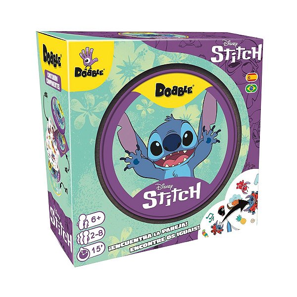 Jogo Dobble Stitch Disnep Infantil Divertido 2 a 8 Jogadores