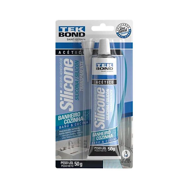 Silicone Transparente Acético Adesivo 50g Banheiro Cozinha