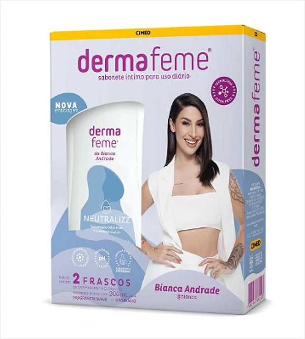 Kit 2uni Sabonete Íntimo Líquido Dermafeme 200ml cada Bianca Andrade - Cimed