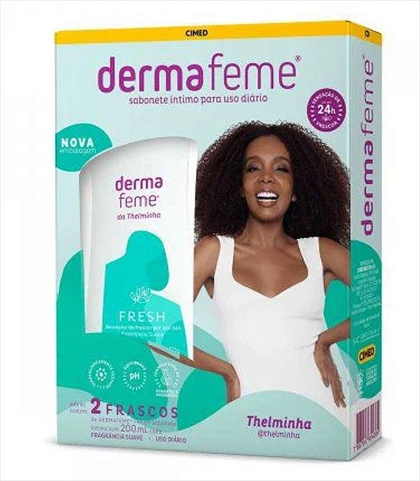 Kit 2uni Sabonete Íntimo Líquido 200ml cada  Dermafeme Thelminha - Cimed