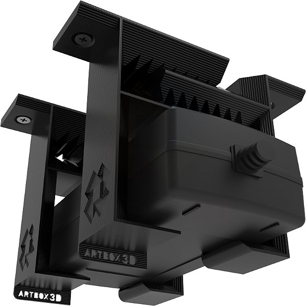 Suporte Preto Ajustável p/ Fonte de Notebook embaixo da Mesa