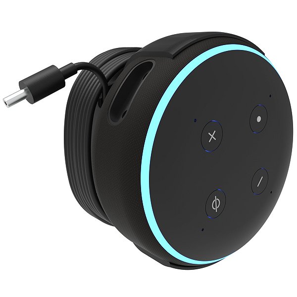 Suporte de Tomada Branco p/ Alexa Echo Dot 3 Preto