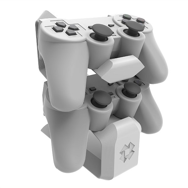 Suporte Mesa Duplo Branco Controle PS5 DualSense e Xbox One