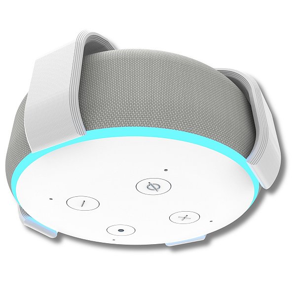 Suporte Teto e Parede Branco p/ Alexa Echo Dot 3ª Geração