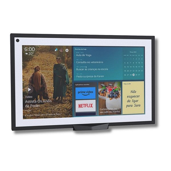 Suporte Stand Angulado De Mesa Preto Compatível Alexa Echo Show 15