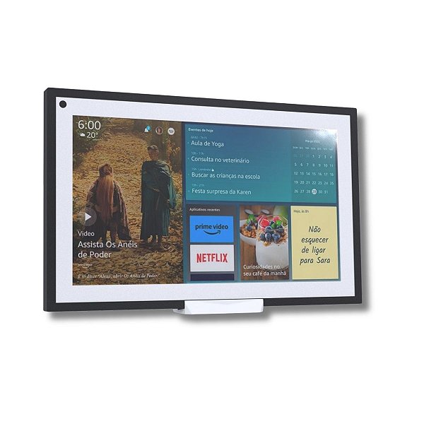 Suporte Stand Angulado De Mesa Branco Compatível Alexa Echo Show 15
