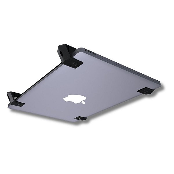 Suporte Base Preto P/ Fixar Notebook Laptop Até 3 Cm Embaixo Mesa