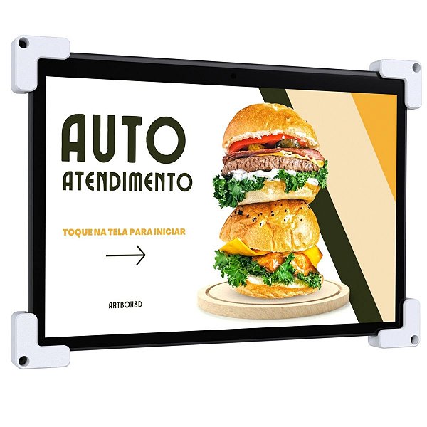 Suporte De Parede Branco Compatível Com Tablet Trava Anti Furto