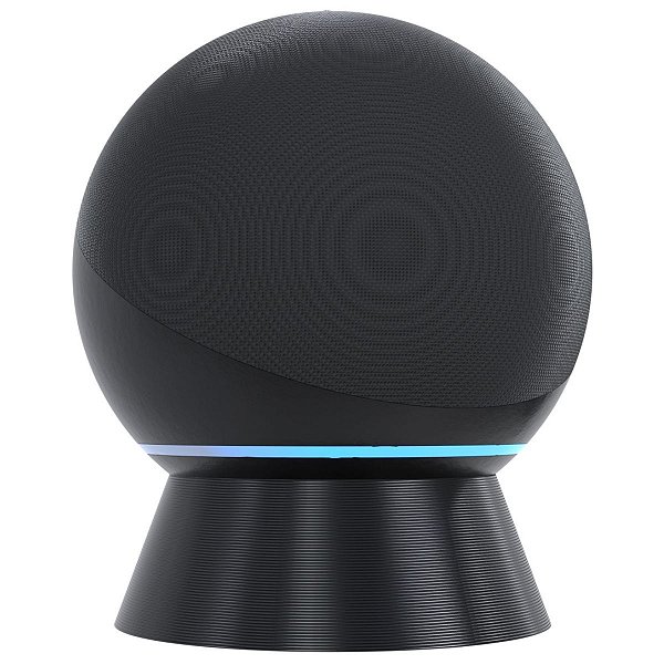 Suporte Base Elevação de Mesa Com Organizador de Cabos Preto Compatível Com Alexa Echo 4 Premium