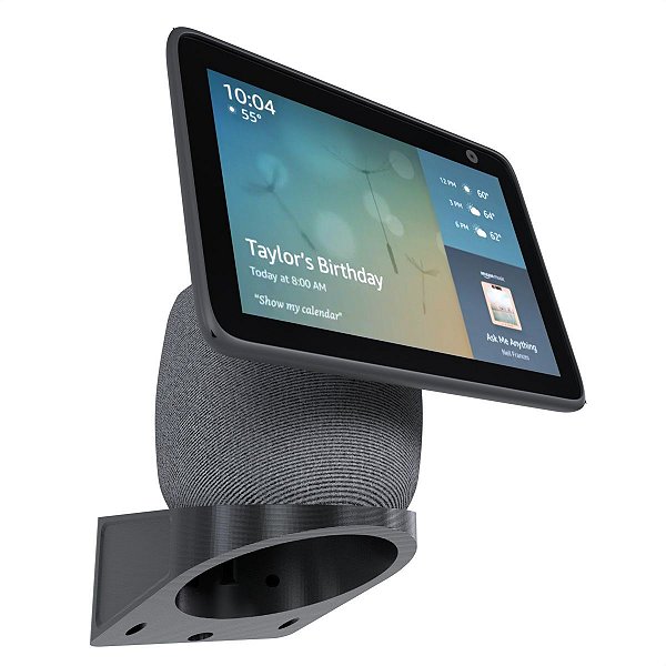 Suporte Stand Preto De Parede Compatível Com Alexa Echo Show 10