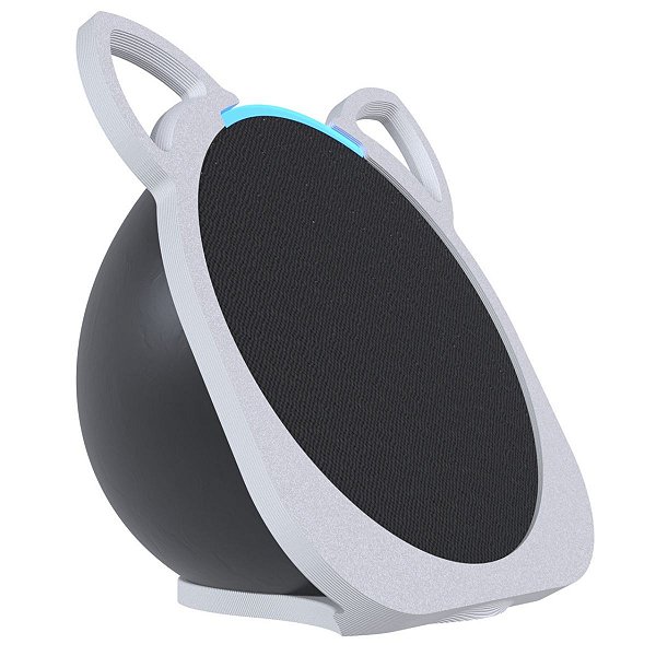 Suporte De Mesa Branco Tema Gato Gatinho Compatível Alexa Echo Pop