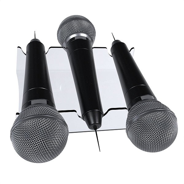 Suporte Expositor Descanso De Mesa Para 3 Microfones Igreja