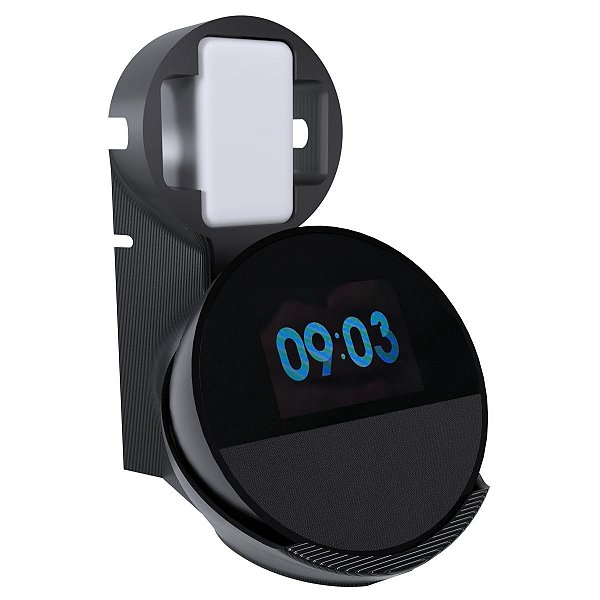 Suporte De Tomada Parede Preto Compatível Com Amazon Alexa Echo Spot