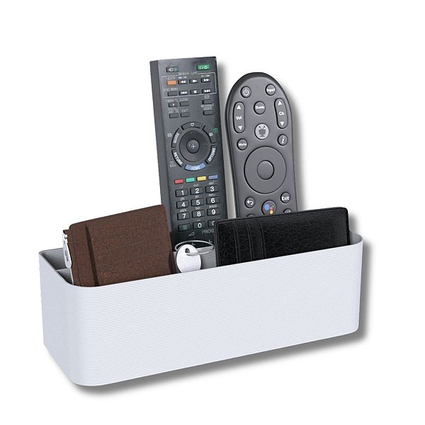 Suporte De Parede Quadruplo Branco P/ Controle Remoto Carteira Celular
