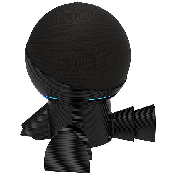 Suporte De Mesa Modelo Robô Preto Compatível Com Alexa Echo Dot 4 e 5