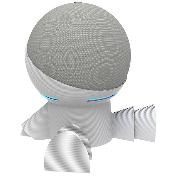 Suporte De Mesa Modelo Robô Branco Compatível Com Alexa Echo Dot 4 e 5