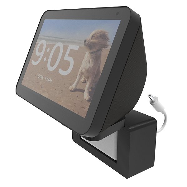 Suporte De Parede E Tomada Compatível Com Alexa Echo Show 5