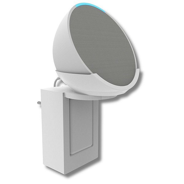 Suporte de Parede Tomada Branco Compatível com Alexa Echo Pop