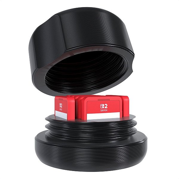 Case Transporte Porta Cartucho Até 7 Jogos Nintendo Switch 2 Preto