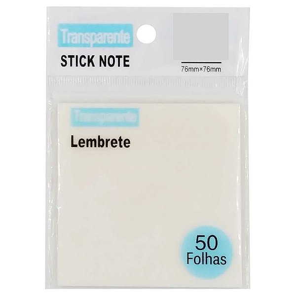 Bloco Adesivo Transparente 50fls 76x76mm