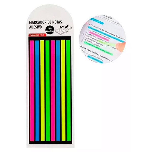 Marcador Adesivo Plástico De Linhas Fininho (Neon)