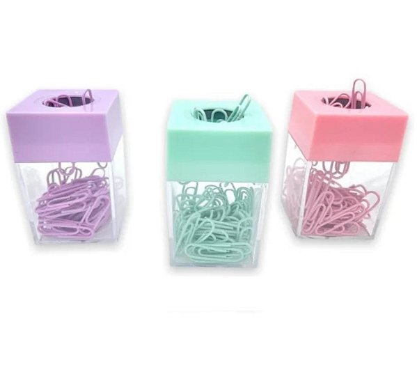 Porta Clips Magnético Tom Pastél C/60 (Cor Lilás)