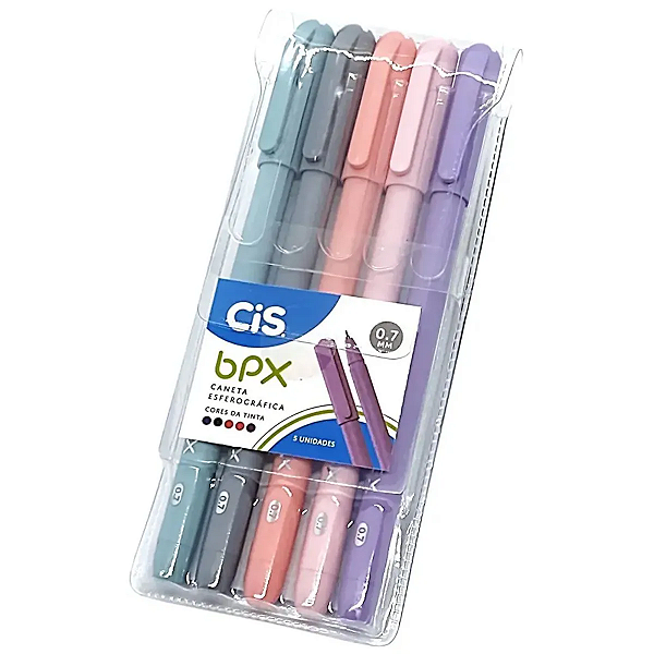 Caneta Esferográfica 0.7mm Cis BPX C/5 Cores