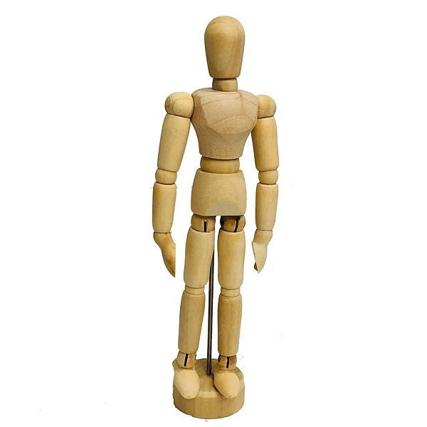 Boneco Articulado Manequim Madeira 15,5cm