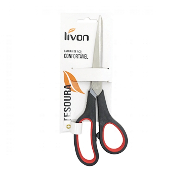 Tesoura 20cm Lâmina de Aço Livon