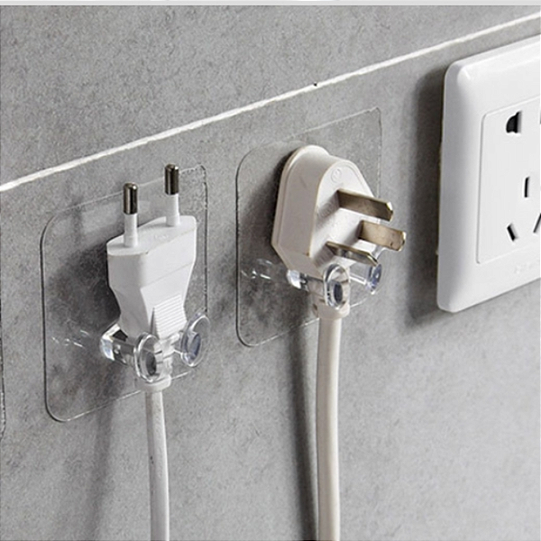 Gancho Autoadesivo Organizador de Fio Plug Tomada - Unidade