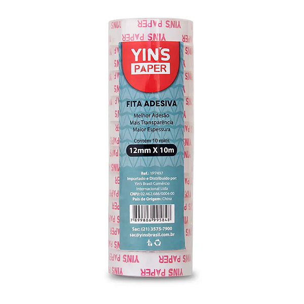 Fita Adesiva Transparente 12mmx10m Pacote C/10un