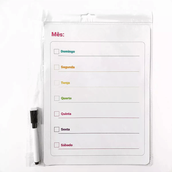 Planner Painel Magnético Imã de Geladeira Com Caneta 27x21cm